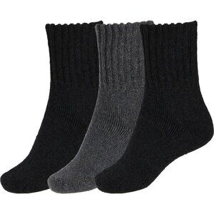 BenSorts Women 3 Packs Black Black Gray Winter Thick Warm Polyester Boots Socks